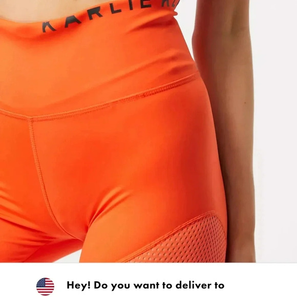 Adidas karli kloss orange red mesh tight. XS - Picture 4 of 9
